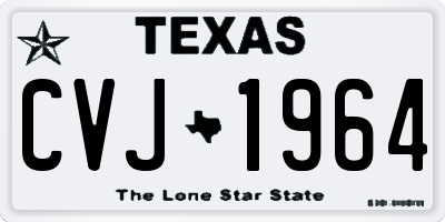 TX license plate CVJ1964