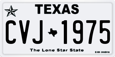 TX license plate CVJ1975