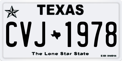 TX license plate CVJ1978