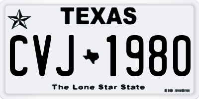 TX license plate CVJ1980