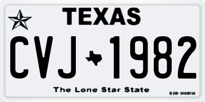 TX license plate CVJ1982