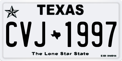 TX license plate CVJ1997