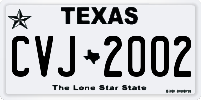 TX license plate CVJ2002