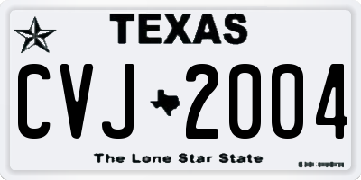 TX license plate CVJ2004