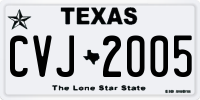 TX license plate CVJ2005