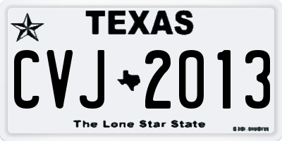 TX license plate CVJ2013