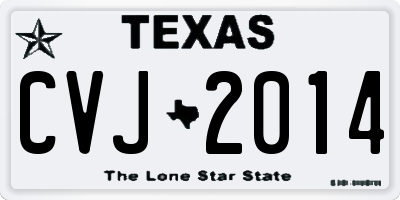TX license plate CVJ2014