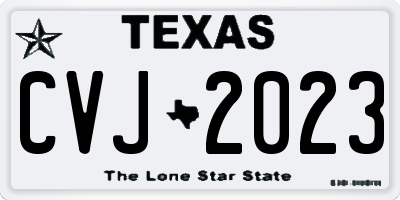 TX license plate CVJ2023