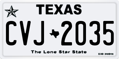 TX license plate CVJ2035
