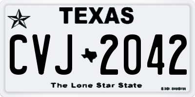 TX license plate CVJ2042