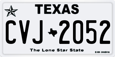 TX license plate CVJ2052