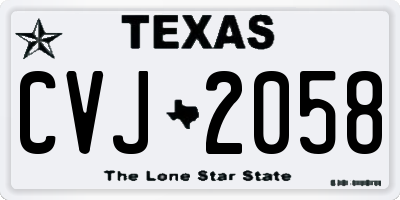 TX license plate CVJ2058