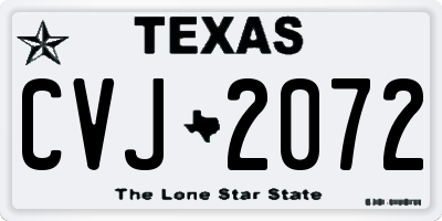 TX license plate CVJ2072