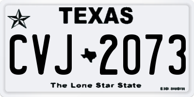 TX license plate CVJ2073