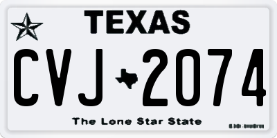 TX license plate CVJ2074