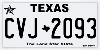 TX license plate CVJ2093