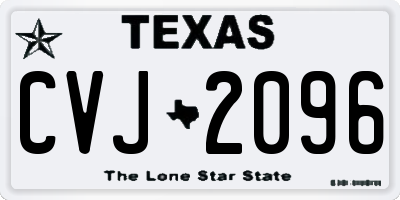 TX license plate CVJ2096