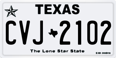TX license plate CVJ2102