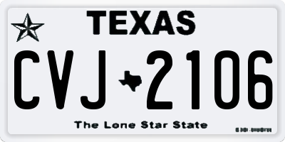 TX license plate CVJ2106