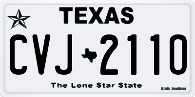 TX license plate CVJ2110
