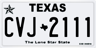 TX license plate CVJ2111