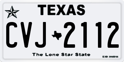 TX license plate CVJ2112