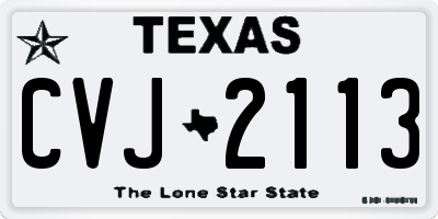 TX license plate CVJ2113