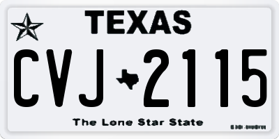 TX license plate CVJ2115