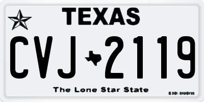 TX license plate CVJ2119