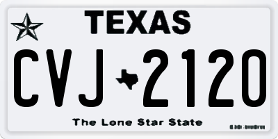 TX license plate CVJ2120