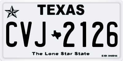 TX license plate CVJ2126