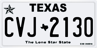 TX license plate CVJ2130