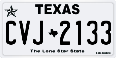 TX license plate CVJ2133