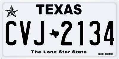 TX license plate CVJ2134