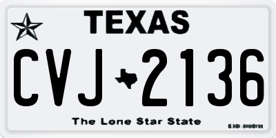 TX license plate CVJ2136