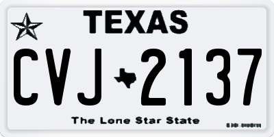 TX license plate CVJ2137
