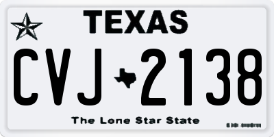 TX license plate CVJ2138