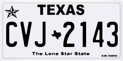 TX license plate CVJ2143