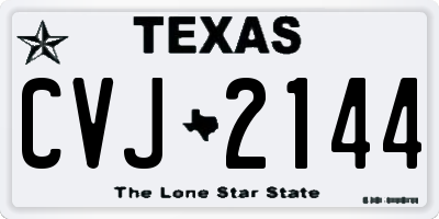 TX license plate CVJ2144
