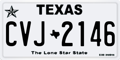 TX license plate CVJ2146