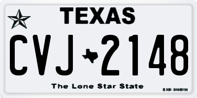 TX license plate CVJ2148