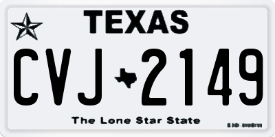 TX license plate CVJ2149