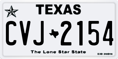 TX license plate CVJ2154