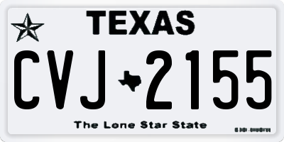 TX license plate CVJ2155