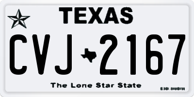 TX license plate CVJ2167