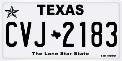 TX license plate CVJ2183