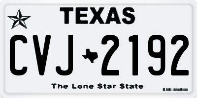 TX license plate CVJ2192