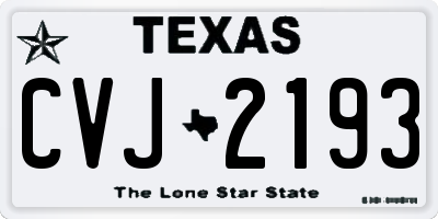 TX license plate CVJ2193