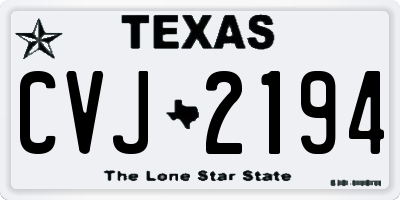 TX license plate CVJ2194