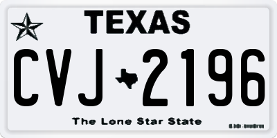 TX license plate CVJ2196